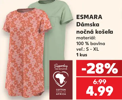 Esmara dámska nočná košeľa, 100 % bavlna, veľkosť S–XL