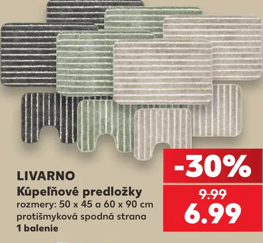 LIVARNO kúpeľňové predložky