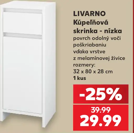 LIVARNO kúpeľňová skrinka – nízka