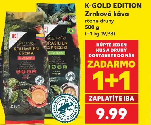 K-GOLD EDITION zrnková káva
