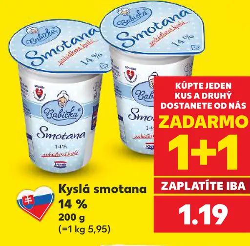 Babička smotana kyslá 14%