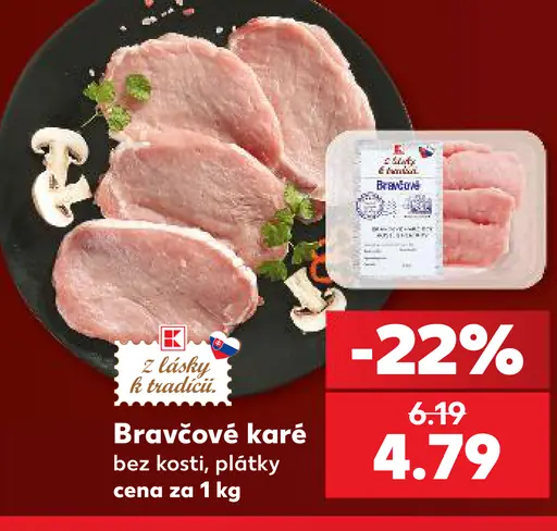Bravčové karé vcelku, bez kosti
