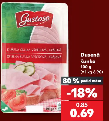 Gustoso Dusená šunka výberová krájaná