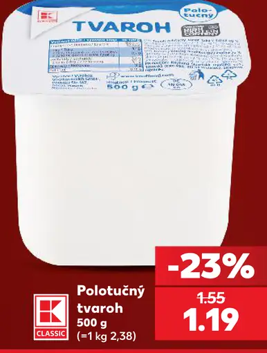 K-Classic tvaroh polotučný
