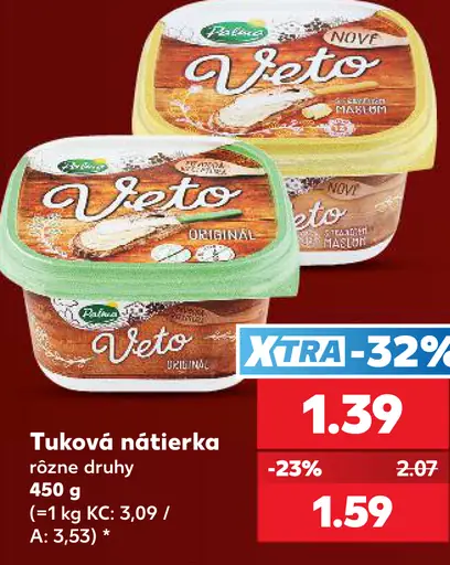 Veto Tuková nátierka rôzne druhy