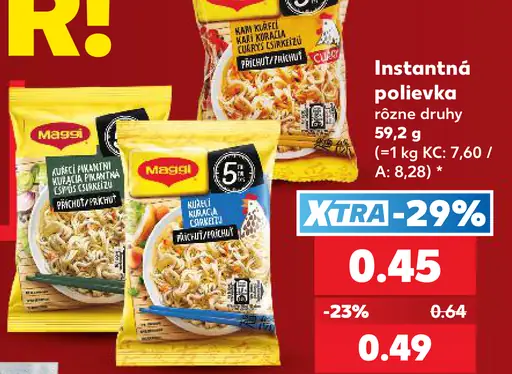 Maggi instantná polievka rôzne druhy