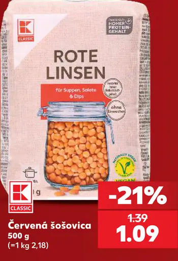 K Classic červená šošovica
