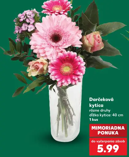 Darčeková kytica rôzne druhy, dĺžka kytice 40 cm