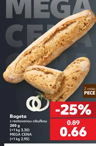 Bageta s restovanou cibuľkou
