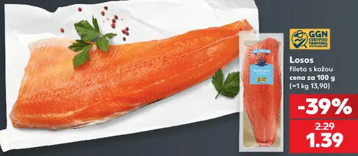 Losos fileta s kožou