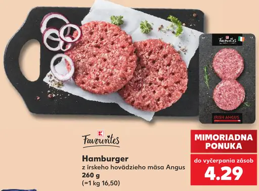 Favourites Hamburger z írskeho hovädzieho mäsa Angus