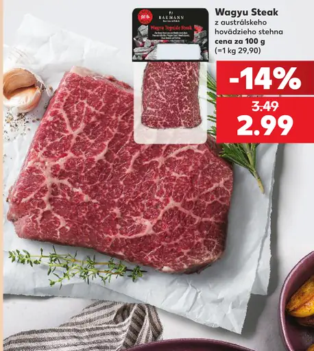 Baumann Wagyu Steak z austrálskeho hovädzieho stehna