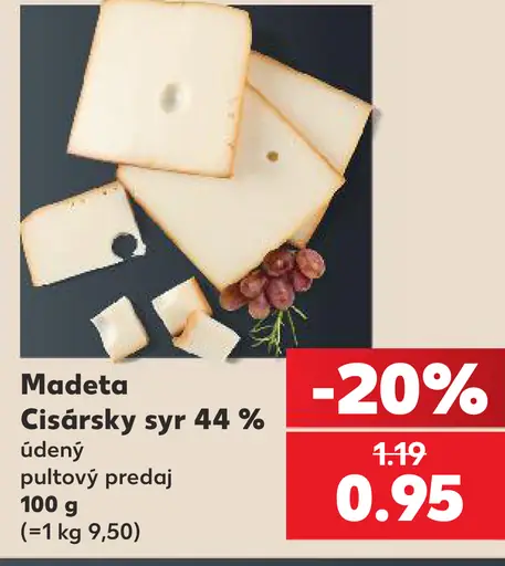 Madeta Cisársky syr 44% údený