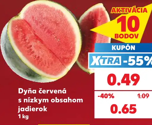 Dyňa červená s nízkym obsahom jadierok