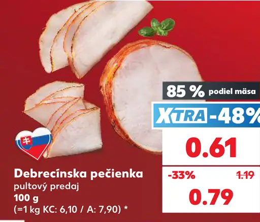 Debrecínska pečienka pultový predaj