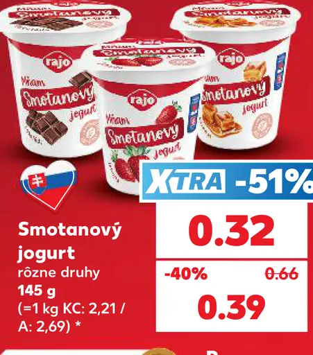 Rajo Mňam smotanový jogurt rôzne druhy