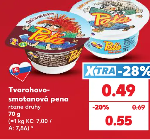 Pata tvarohovo-smotanová pena, rôzne druhy