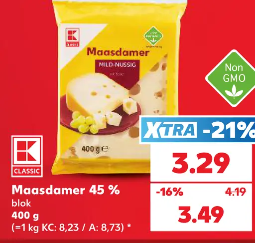 K Classic Maasdamer 45 % blok