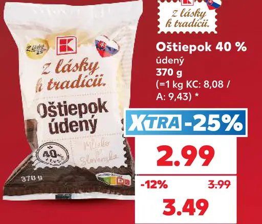 Oštiepok údený 40 %