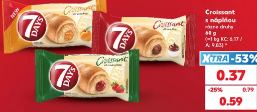 7 Days Croissant s náplňou rôzne druhy
