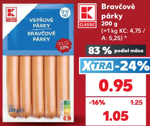K-Classic Bravčové párky