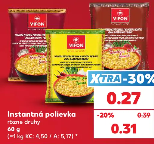 Vifon Instantná polievka rôzne druhy
