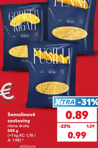 Semolinové cestoviny – rôzne druhy