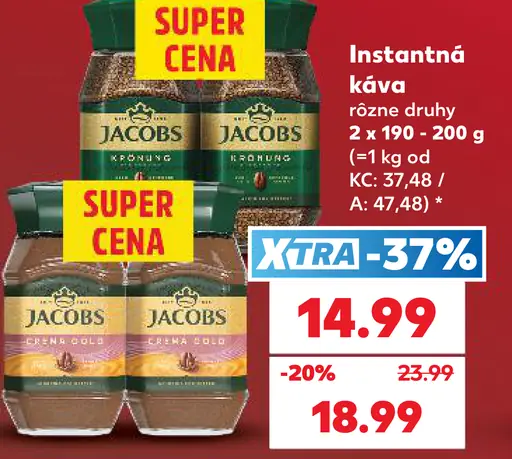 Jacobs instantná káva rôzne druhy