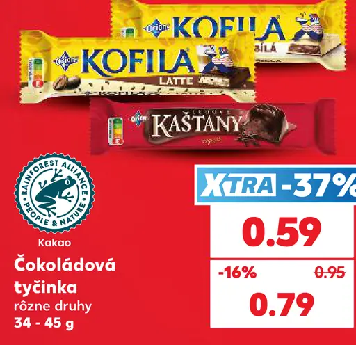 Orion Kofila a Kofila Latte čokoládová tyčinka