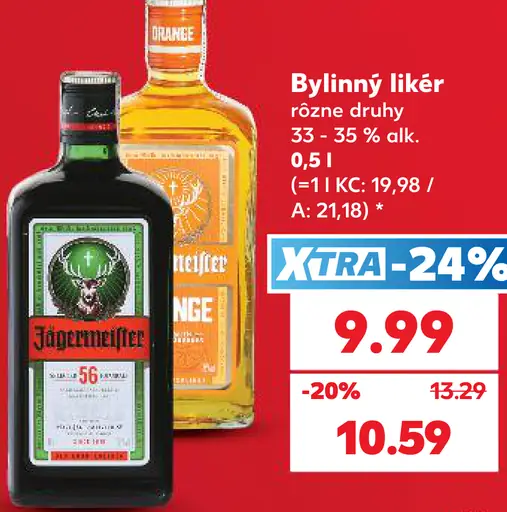Bylinný likér 33–35 % alkoholu, rôzne druhy