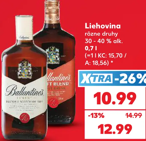 Lihovina 30–40 % alkoholu, rôzne druhy