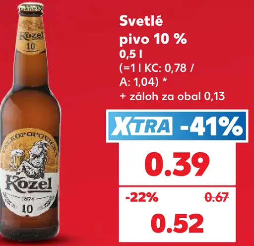 Kozel Svetlé pivo 10 %