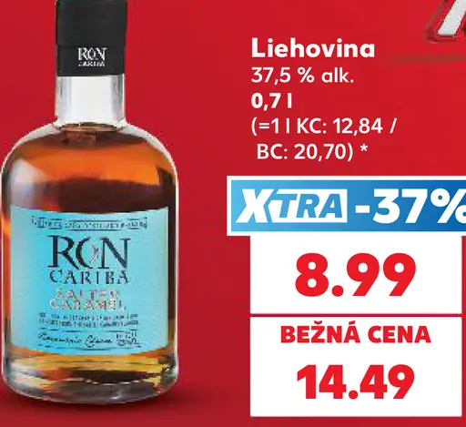 Ron Caribe 37,5 % alkoholu
