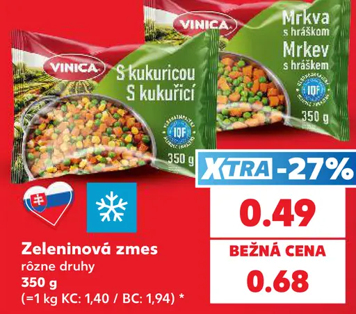 Vinica zeleninová zmes, rôzne druhy