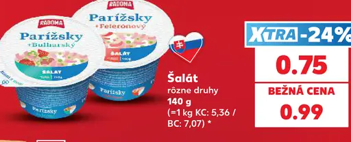 Radoma šalát, rôzne druhy