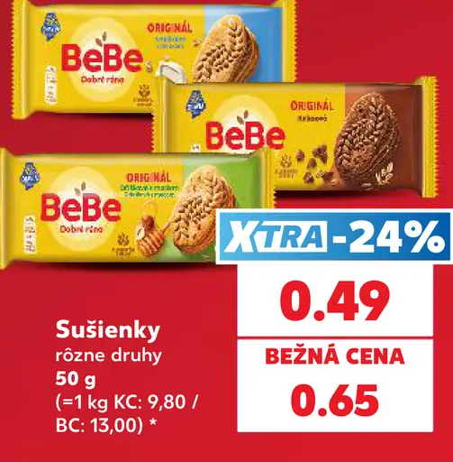 BeBe sušienky rôzne druhy