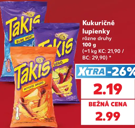Takis kukuričné lupienky – rôzne druhy