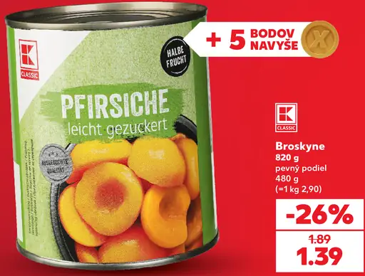 K-Classic broskyne v pevnom podiele