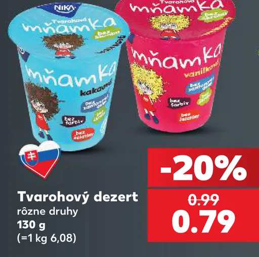 NIKA Mňamka tvarohový dezert kakao
