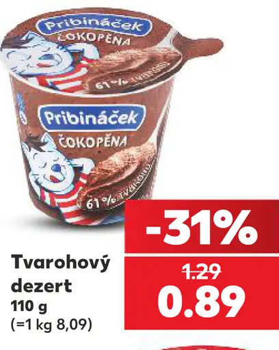 Pribináček tvarohový dezert čokoláda