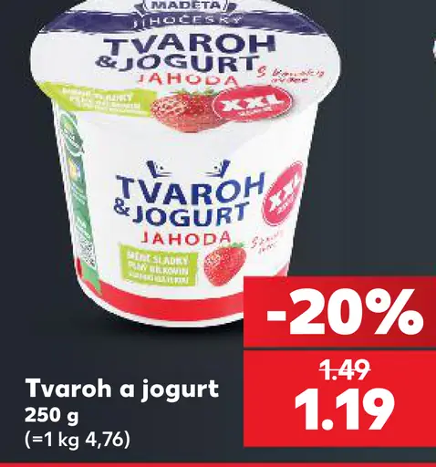 Madeta tvaroh a jogurt jahoda