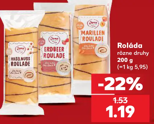 Jomo roláda – lieskovooriešková, jahodová, marhuľová