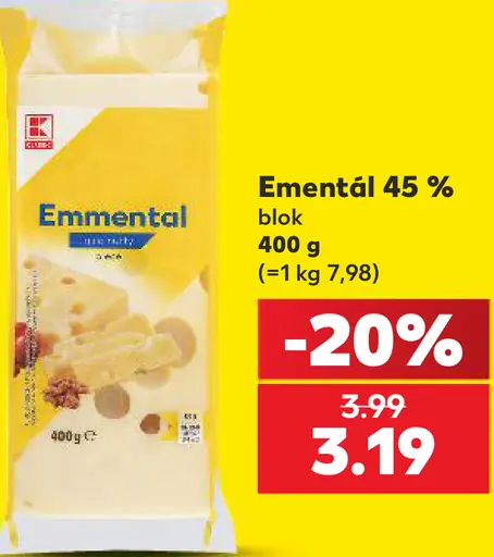 K-Classic Ementál 45 % plátky