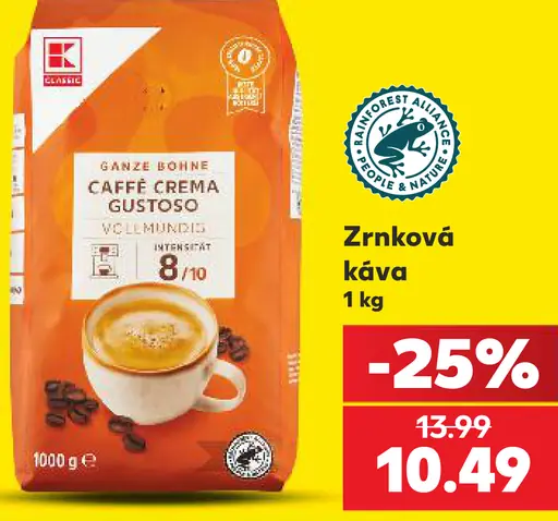 K-Classic Zrnková káva Caffé Crema Gustoso