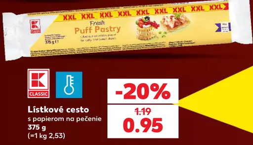 K-Classic Lístkové cesto s papierom na pečenie
