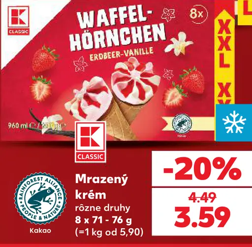 K-Classic mrazený krém rôzne druhy
