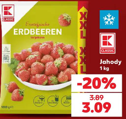 K-Classic mrazené jahody