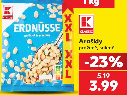 K-Classic arašidy pražené, solené