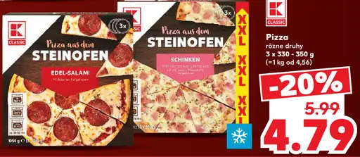 K-Classic pizza Steinofen – rôzne druhy
