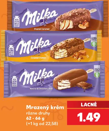 Milka mrazený krém Peanut Caramel